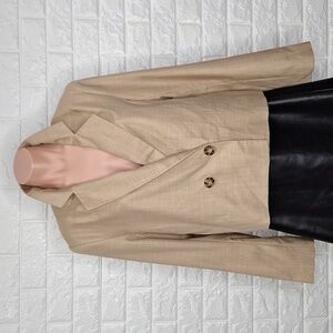 EXPRESS NWT Tan Cropped Double Breasted Long Sleeve Blazer Jacket